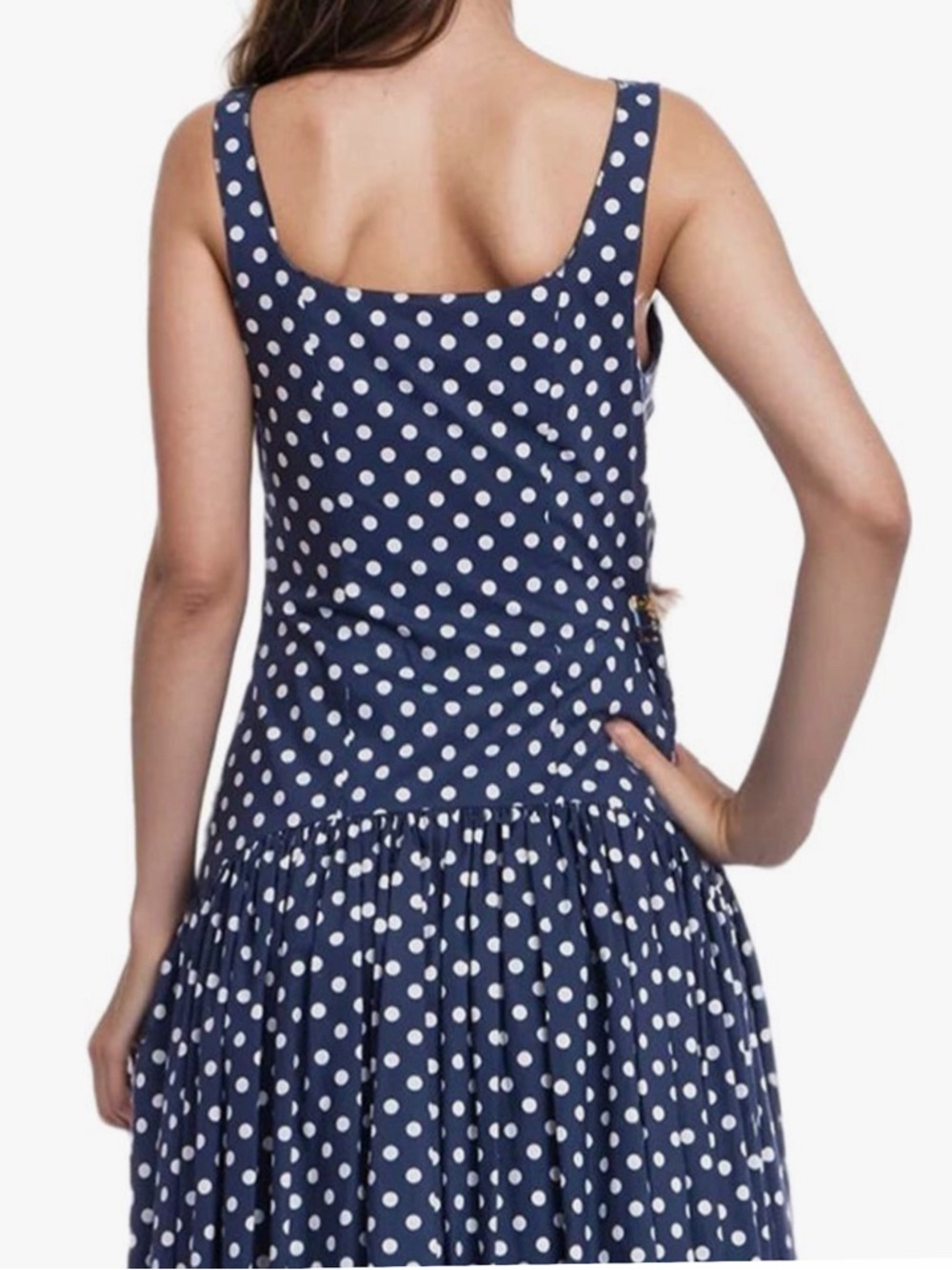 Jewel Badgley Mischka Women's Isla Polka Dot Drop Waist Maxi Dress Blur Size 6 - Picture 6 of 8